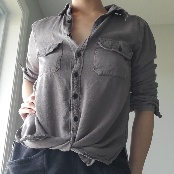 Harlow Grey Button Shirt - Picture 1 of 8